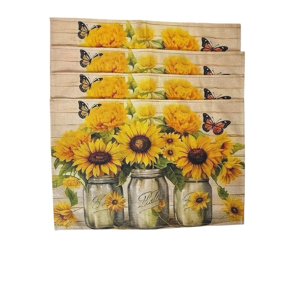 Sunflower Summer Rustic Farmhouse‎ Placemats Set of 4